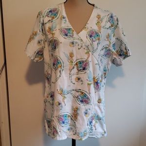 Disney Tinkerbell scrub top sz large